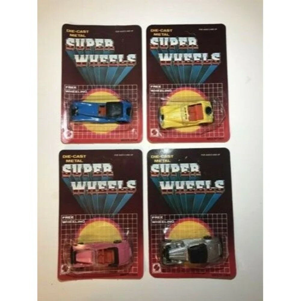Vintage Lot of (4) Super Wheels Die Cast Antique Cars Sealed New In Pkg 1980's